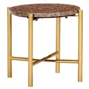Coffee table 40x40x40 cm real stone with marble texture brown