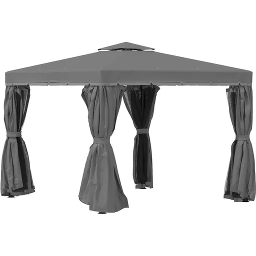 "Garden gazebo - aluminum/polyester - gray - 3 x 3 m image"