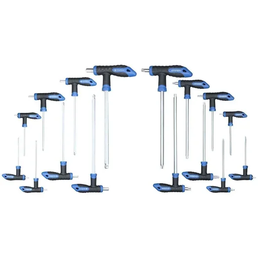 "16-piece T-handle hex and zeskant key set image"