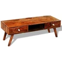TV cabinet with 2 drawers 40 cm solid Sheesham wood