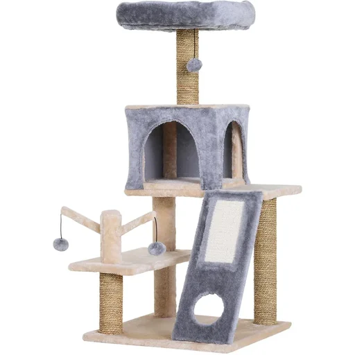 "Climbing tree for cats gray image"