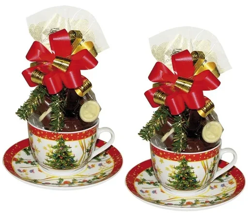 "Christmas place settings in a set, each 3 pieces, filled with 100 g of chocolates image"
