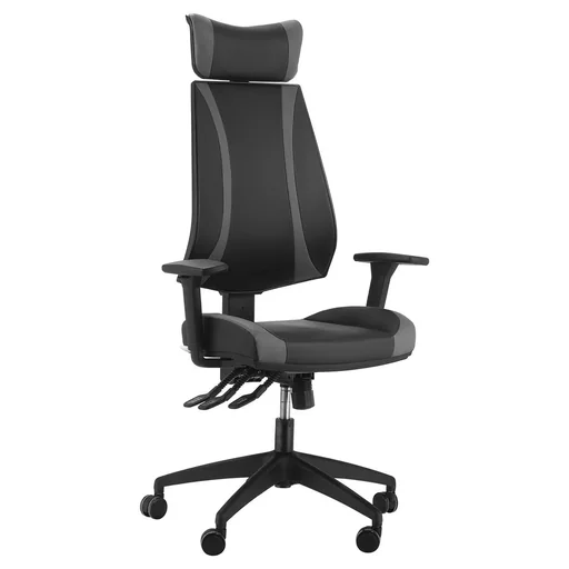 "Office chair desk chair with rocker function backrest headrest height adjustable ergonomic foam nylon Sch image"