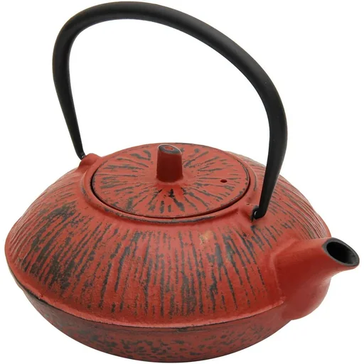 "Cast iron tea kettle - 1100 ml - red image"