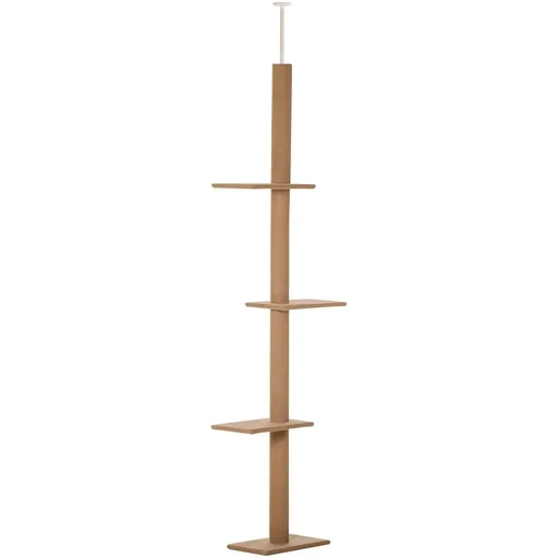 "Scratching post, cat tree, climbing tree for cats, height adjustable, play tree, light brown, 43x27x228-260 cm image"