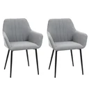 2-piece dining chairs dining chairs with breathable linen cover ergonomic kitchen chair with backrest armrest and