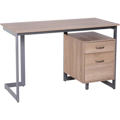 "Computer table PC table desk work table office table 2 x drawer 120 x 58 x 76 cm image"