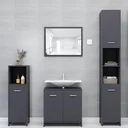 4-piece bathroom furniture set made of grey chipboard