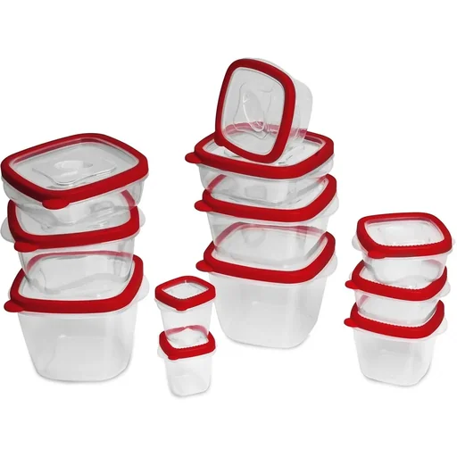 "Edco Food Storage Boxes 24 pcs. Red BPA-free image"