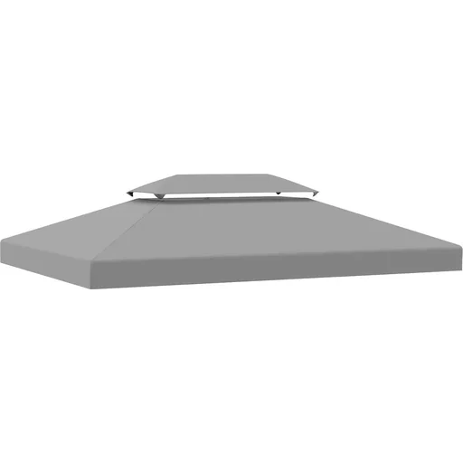 "Replacement roof pavilion roof for metal pavilion garden pavilion party tent garden tent polyester 3x4m light grey image"