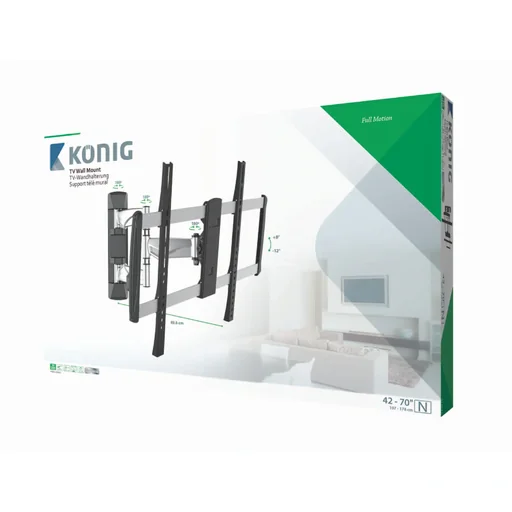 "TV wall mount fully movable 42 - 70 " 35 kg Silver/Black image"