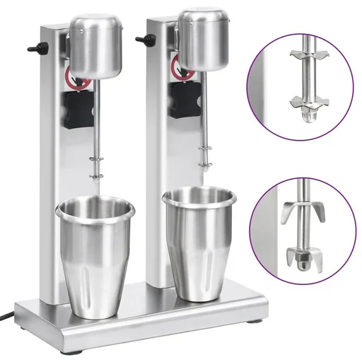 "Milkshake mixer with double cups made of stainless steel 2 L image"