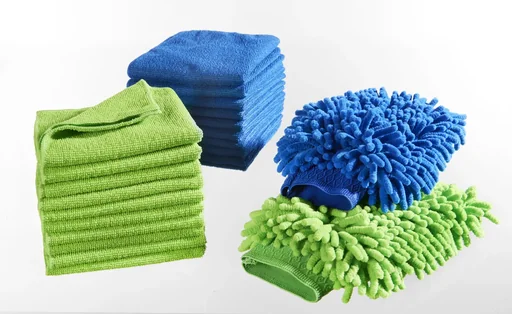 "Power Microfiber Cleaning Set + FREE 2 Gloves, 22 pieces image"