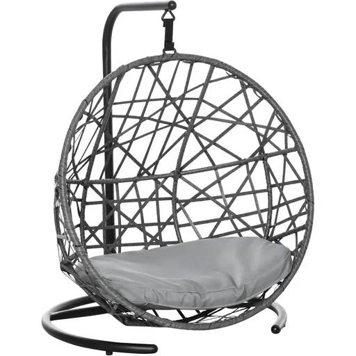 "Rattan hammock for dogs, grey and black, 60 x 53 x 76 cm image"