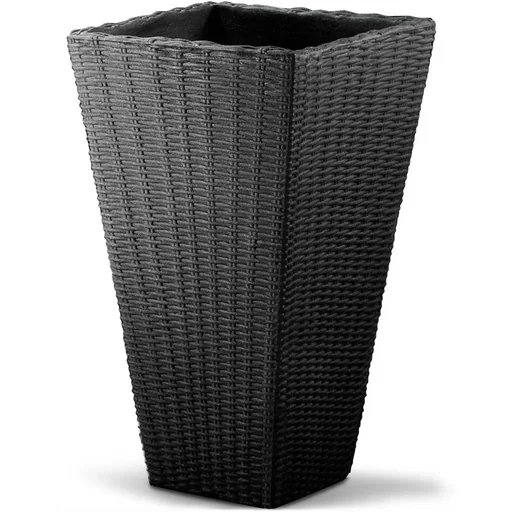 "Flowerpot anthracite - wickerwork look - 70x40x40cm image"