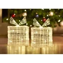 2 illuminated gift boxes 20 cm high - 40 LEDs