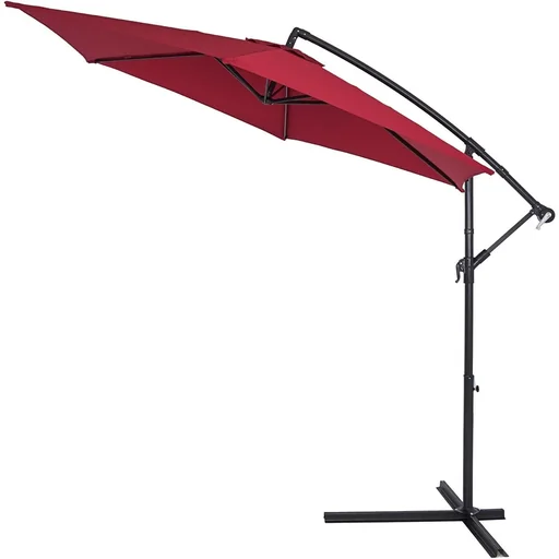 "Parasol aluminum Ø 300cm red with UV protection 40+ image"