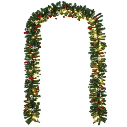 "Christmas wreath 10m with 160 LEDs including decoration for indoor/outdoor image"