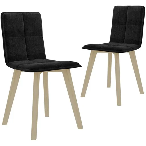 "Dining room chairs 2 pieces fabric black image"
