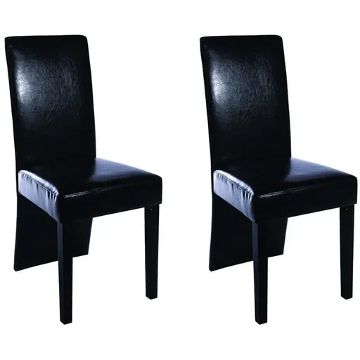 "Dining room chairs 2-seater faux leather black image"
