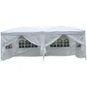 3x6 m folding gazebo party tent garden tent including 6 side panels white