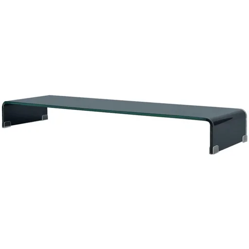 "TV cabinet/monitor stand black 120x30x13 cm glass image"