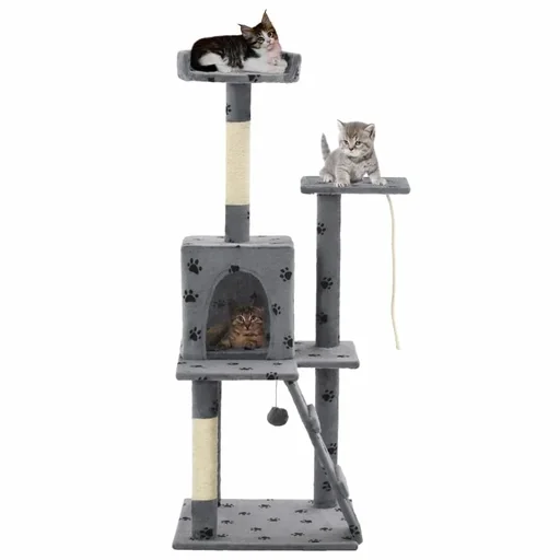 "Cat scratching post with sisal post 120 cm paw rest grey image"