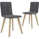 Dining room chairs 2-seater fabric dark grey