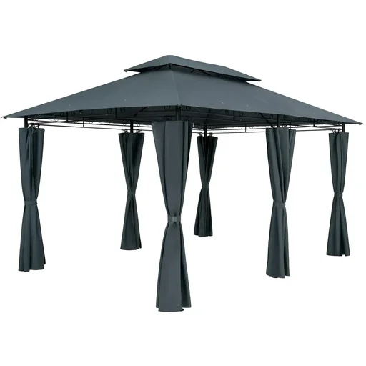 "Pavilion garden tent / party tent - 3x4m - metal side panels - water-repellent - anthracite image"