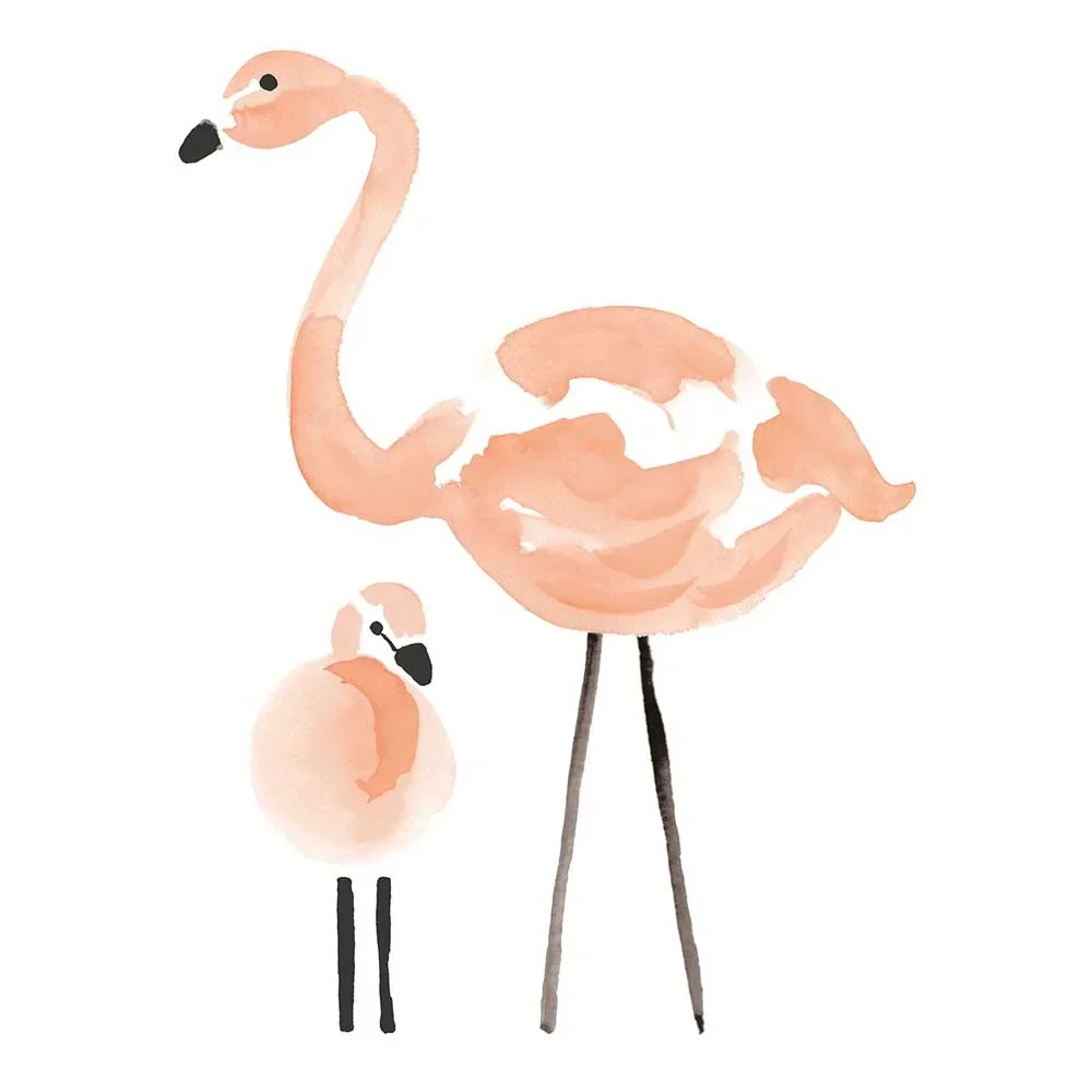 "Lilipinso muursticker XL twee flamingo's image"