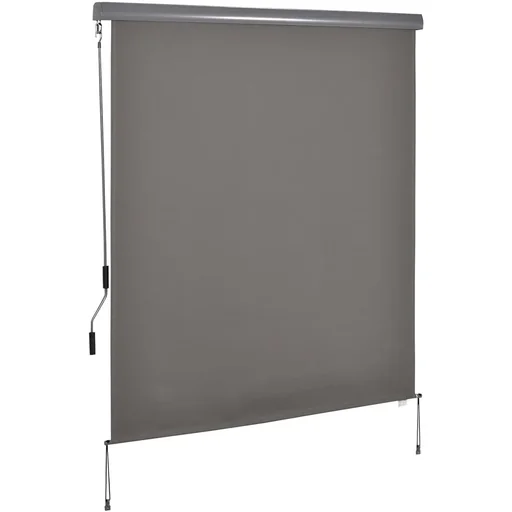 "Vertical awning with hand crank grey image"