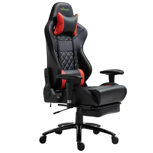 "Gaming chair with RGB LED lights rocker function office chair desk chair footrest ergonomic design modern heights image"