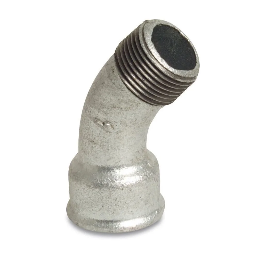 "Tempergietfitting, Boog 45 graden, 1 inch image"