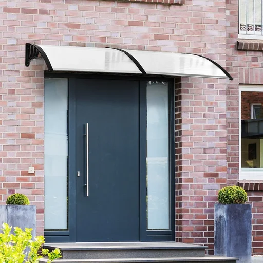 "Pultvordach canopy for front door 80x195x23 cm roofing 5mm polycarbonate sun protection rain protection for outdoors Alu Tran image"