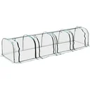 Polytunnel with 4 doors transparent/dark green