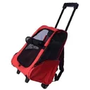 2-in-1 dog trolley transport bag carrying bag animals backpack trolley red