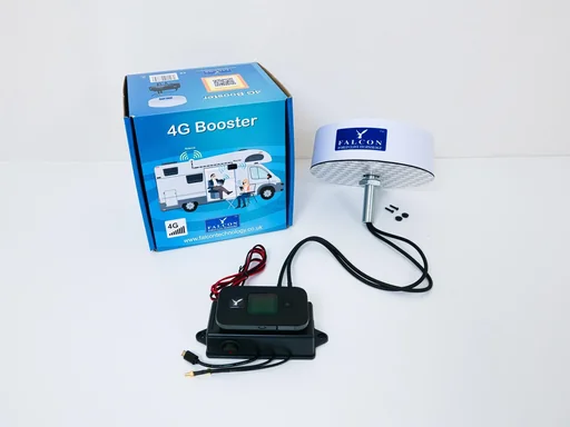 "LTE camping/boat roof antenna with WLAN router, 4G image"