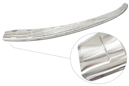 "Stainless steel loading sill protector, BMW i3 (i 01), FL 2017>, original equipment manufacturer quality, brushed, soft deburred edges image"