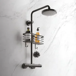 Mand voor douchestang "Origin Lava", zwart, mat, 29 x 11 x 15 cm