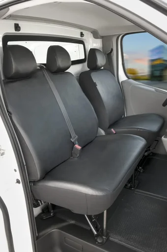"Custom-fit seat covers - artificial leather for Opel Vivaro, Renault Trafic and Nissan Primastar from model year 06/2001 to 07/2014 image"