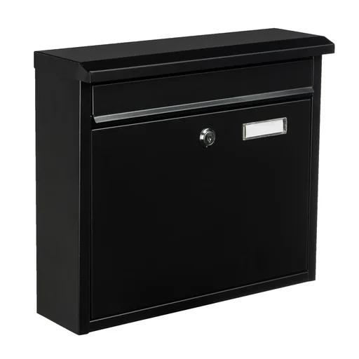 "Metal mailbox, black image"