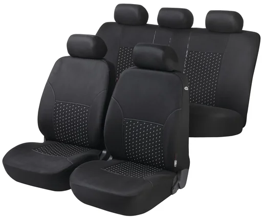 "Car seat cover Premium DotSpot, car seat covers complete set grey/black image"