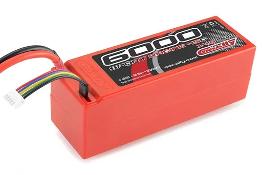 "Competition Li-Po Battery Sport Racing "45C", 6000 mAh, 14.8V, 4S, Stick Hardcase, 2 Awg silicone cable, T-Plug socket image"