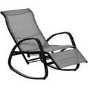 Rocking chair rocking lounger with backrest footrest adjustable garden lounger swing lounger up to 160 kg load capacity textelin