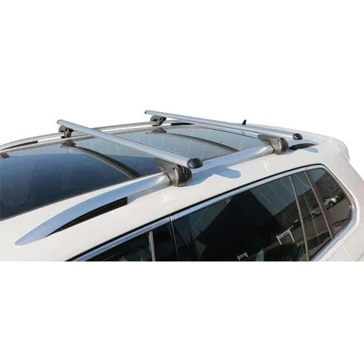 "BeQu Universal Aluminum Roof Rack Set for vehicles with open railing image"