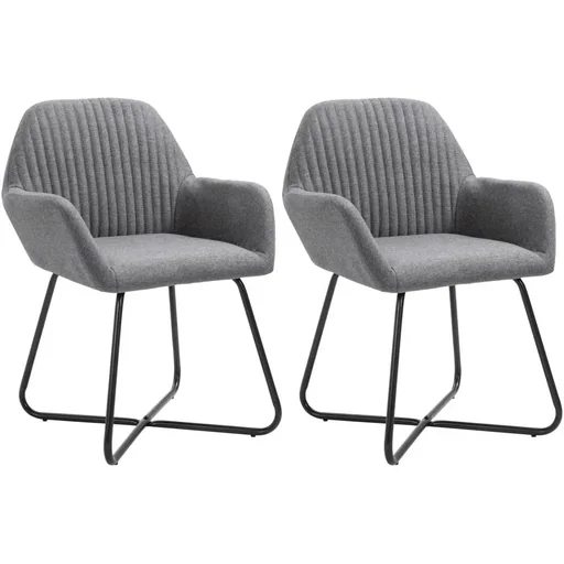 "Dining room chairs 2-seater fabric dark grey image"