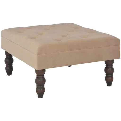 "Stool 60x60x36 cm velvet beige image"