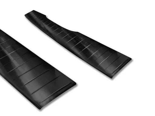 "Stainless steel loading sill protector, Mercedes V / VITO W 447 (129.8 cm), from 2014 - graphite/black line. OEM quality image"
