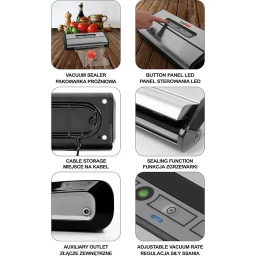 "Vacuum packaging machine - 175W - 34x15x6cm with 100 vacuum bags image"