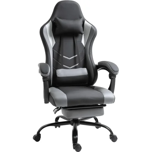 "Gaming chair with reclining function, black image"